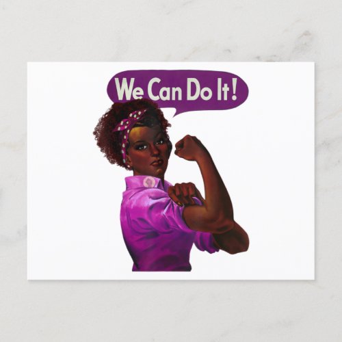 African American Rosie the Riveter Black History Announcement Postcard