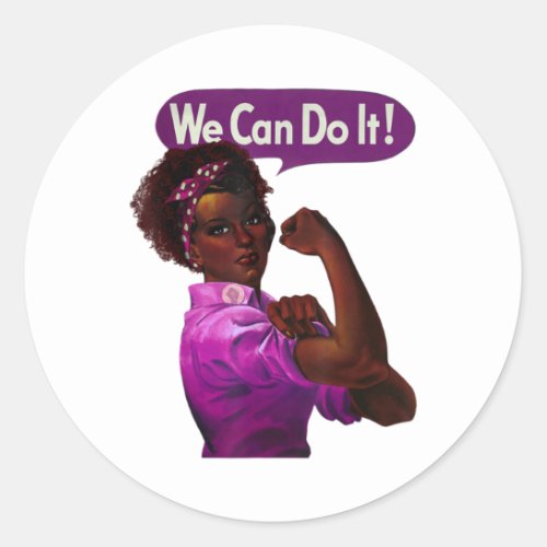African American Rosie the Riveter Black History Classic Round Sticker