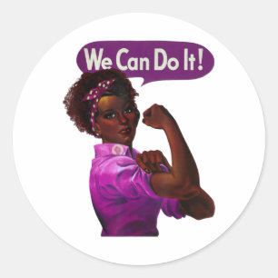 African American Rosie the Riveter Black History Classic Round Sticker