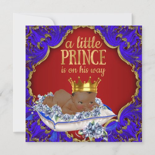 African American Royal Prince Baby Shower Invitation