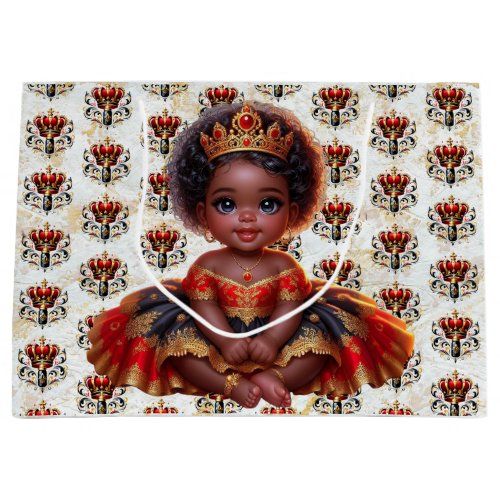  African American Royal Princess Elegant Large Gift Bag