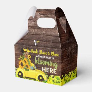 African American Rustic Sunflower Baby Shower Favor Boxes