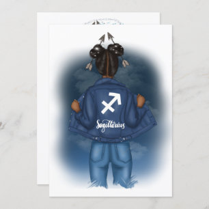 African American Sagittarius Sign Birthday Party Invitation