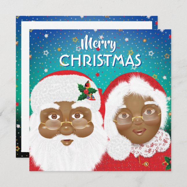 African American Santa and Mrs Claus (Front/Back)