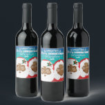 African American Santa and Mrs Claus Christmas Wine Label<br><div class="desc">Santa and Mrs. Claus.</div>