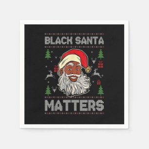 African American Santa Black Matters Christmas Paj Napkins
