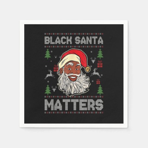 African American Santa Black Matters Christmas Paj Napkins