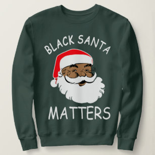 Classic African American Santa Holiday Sweater Women