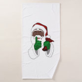 Modern Black Santa African American Christmas Bath Towel Set, Zazzle