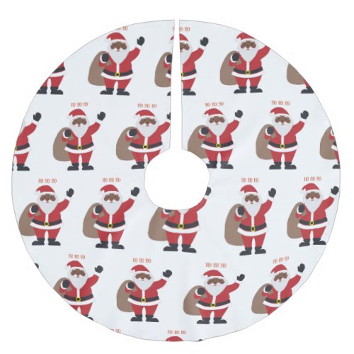 African American Santa Brushed Polyester Brushed Polyester Tree Skirt