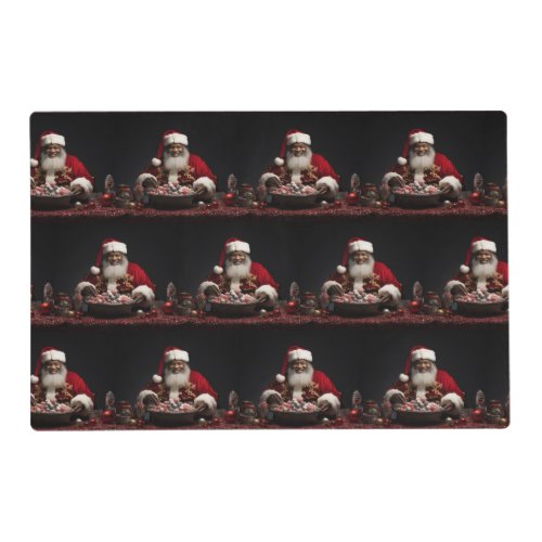 African American Santa Candy Claus Placemat