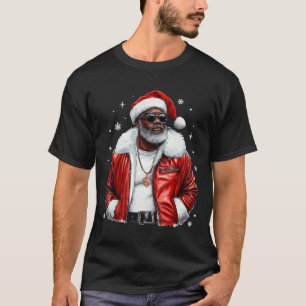 African American Santa Christmas Cool Black Afro K T-Shirt