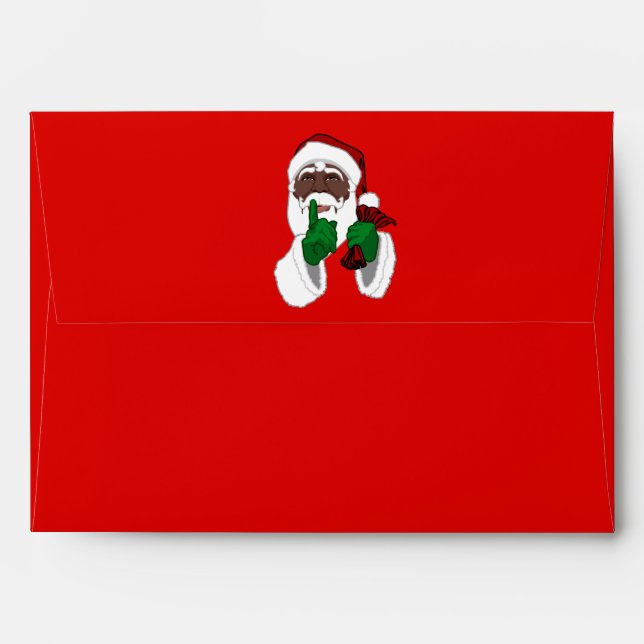 African American Santa Christmas Envelopes Custom (Back (Top Flap))