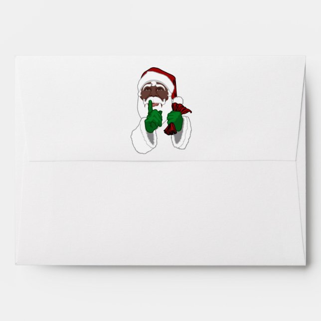 African American Santa Christmas Envelopes Custom (Back (Top Flap))
