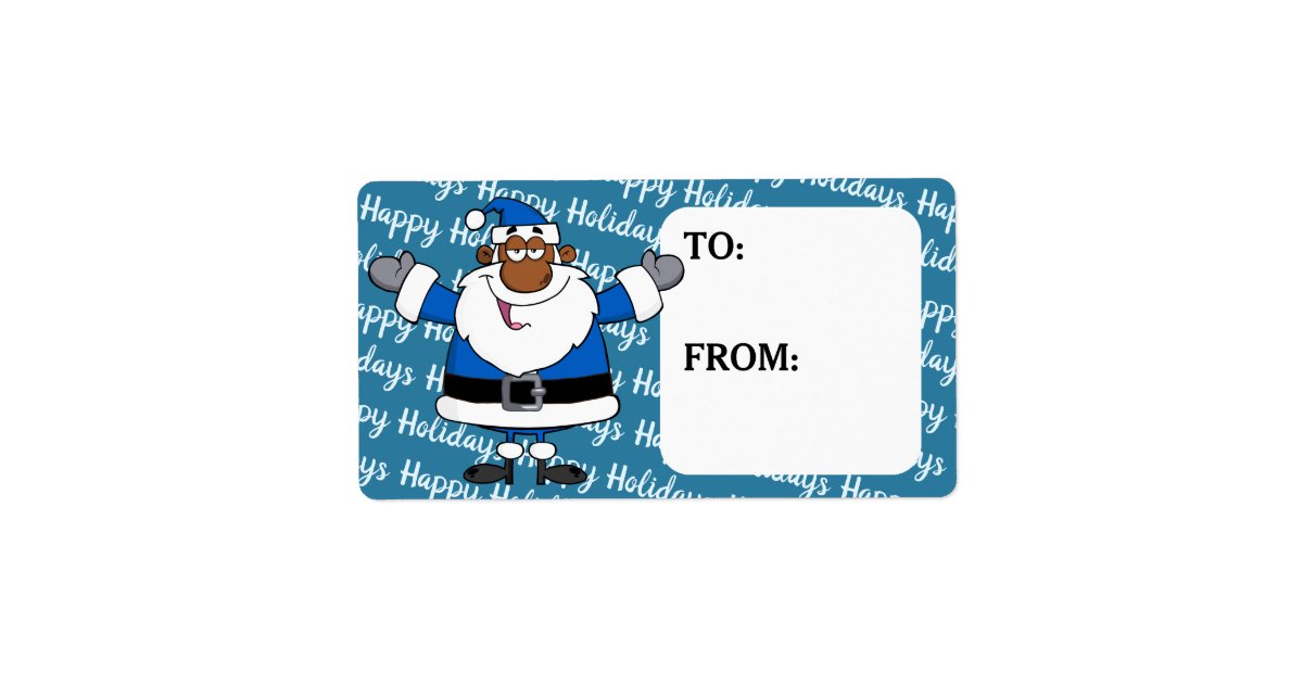 African American Santa Christmas Hanukkah Kwanzaa Label Zazzle Com