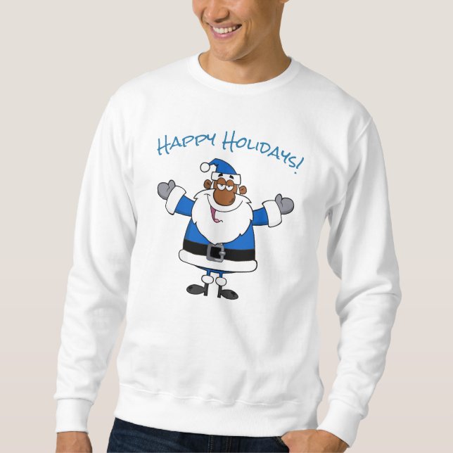 African American Santa Christmas Hanukkah Kwanzaa Sweatshirt (Front)