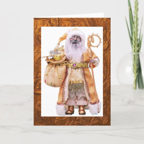 African American Santa Christmas Holiday Card