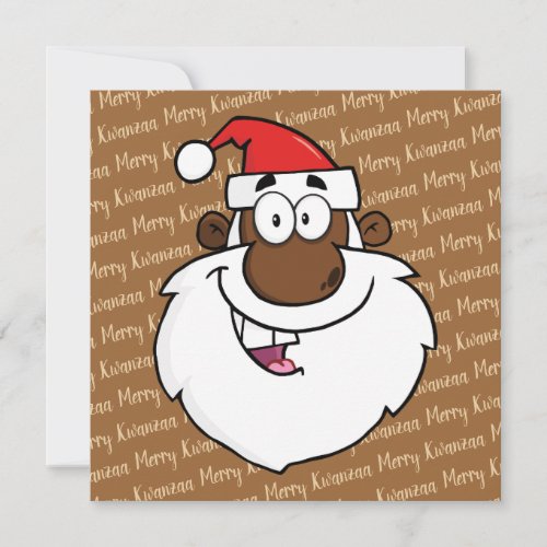 African American Santa Christmas Kwanzaa Greetings Holiday Card