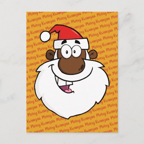 African American Santa Christmas Kwanzaa Greetings Holiday Postcard
