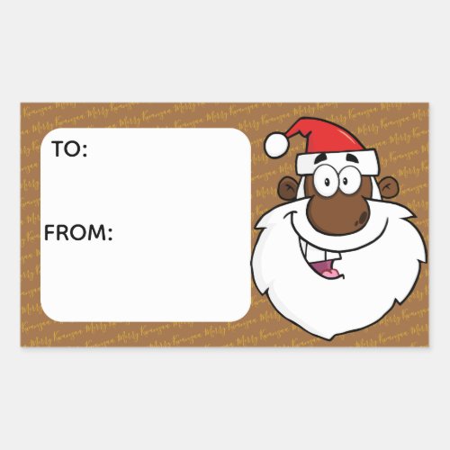 African American Santa Christmas Kwanzaa Greetings Rectangular Sticker
