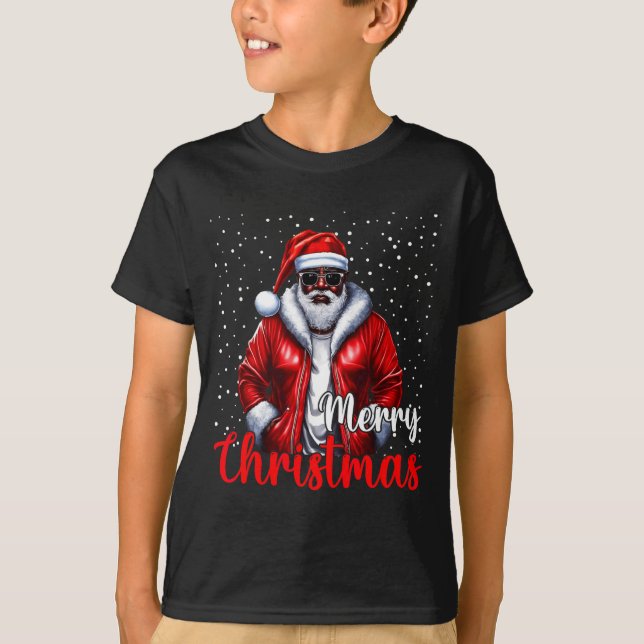 African American Santa Christmas Shirt Pajama Cool (Front)
