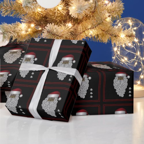 African American Santa Christmas Wrapping Paper
