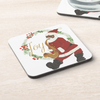African American Santa Claus Beverage Coaster