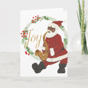 African American Santa Claus Card