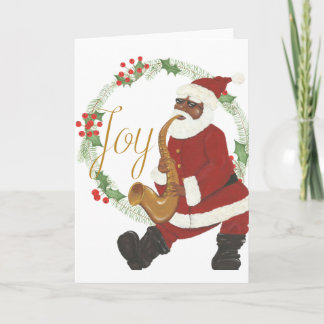 African American Santa Claus Card