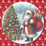 African American Santa Claus Christmas Classic Round Sticker<br><div class="desc">African American Santa Claus Christmas Classic Round Sticker</div>