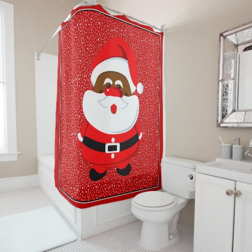 African_American Santa Claus Christmas custom Shower Curtain