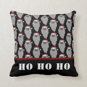 African American Santa Claus Christmas Ho Ho Ho Throw Pillow