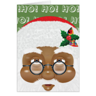 African American Santa Claus Christmas Holiday Cards