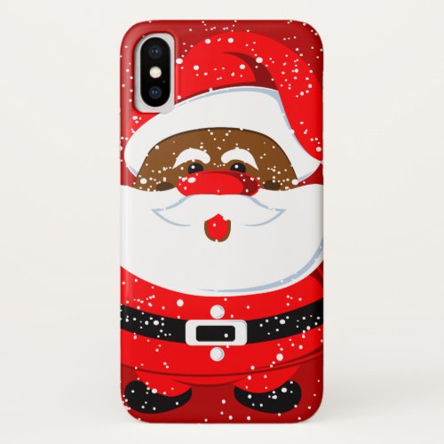 African_American Santa Claus Christmas holiday iPhone XS Case