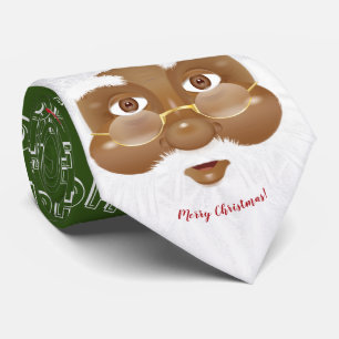 African American Santa Claus Christmas Holiday Neck Tie