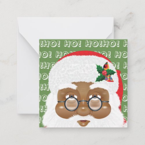 African American Santa Claus Christmas Holiday Note Card