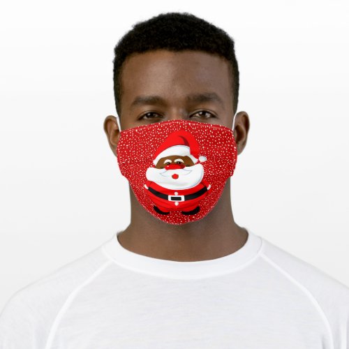African_American Santa Claus Christmas holiday red Adult Cloth Face Mask