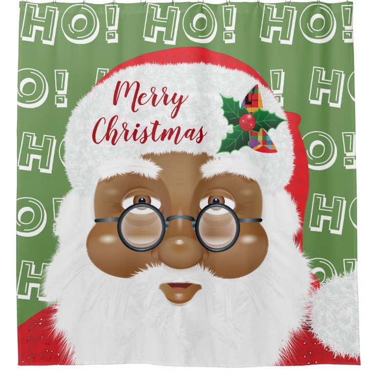 African American Santa Claus Christmas Holiday Shower Curtain Zazzle