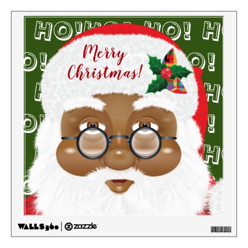 African American Santa Claus Christmas Holiday Wall Decal