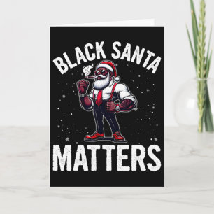 African American Santa Claus Christmas Pajama Men Card
