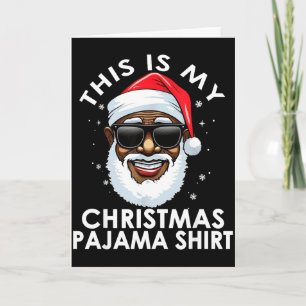 African American Santa Claus Christmas Pajama Shir Card