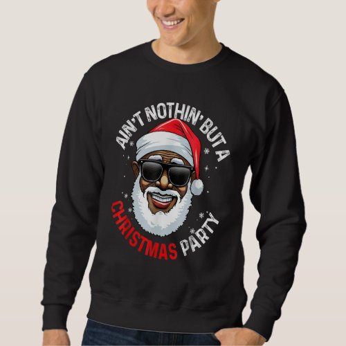 African American Santa Claus Christmas Pajama Sweatshirt