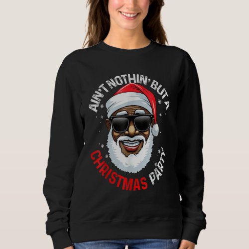 African American Santa Claus Christmas Pajama Sweatshirt