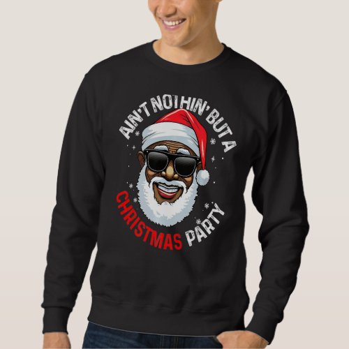 African American Santa Claus Christmas Pajama   Sweatshirt