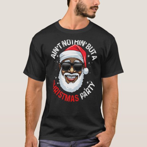 African American Santa Claus Christmas Pajama   T_Shirt
