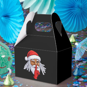 African American Santa Claus Christmas Party Decor Favor Boxes