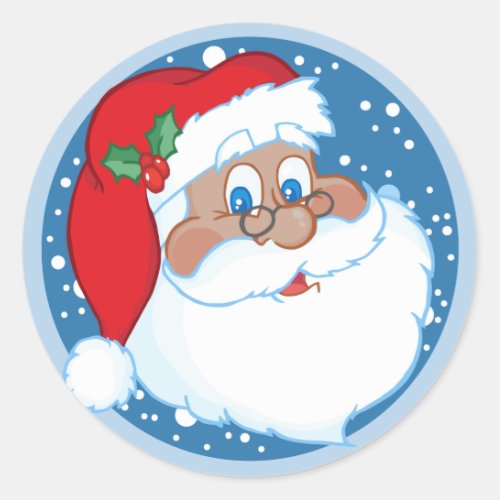 African American Santa Claus Christmas Sticker