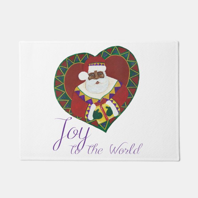 African American Santa Claus Doormat (Front)