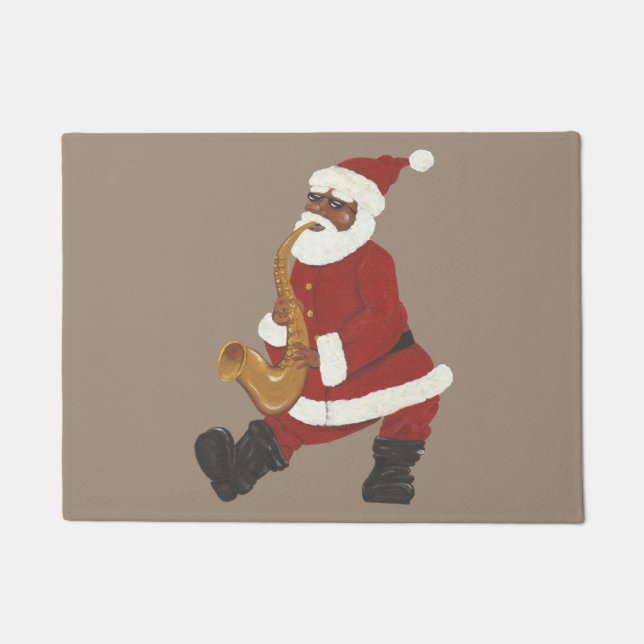 African American Santa Claus Doormat (Front)