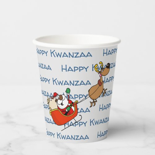 African American Santa Claus Kwanzaa Celebration P Paper Cups